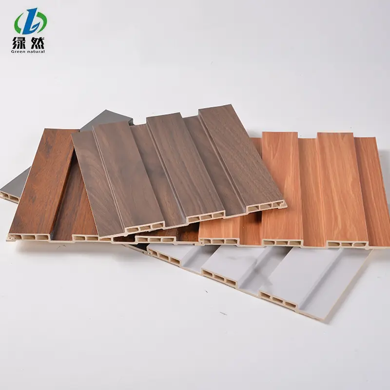 Wholesale Price Popular PVC Coating Cladding Great Wall Pane Interior Decor Waterproof 3D WPC Wall Ceiling Slat Fluted Panels